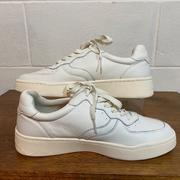 Soludos Women's Leather Roma Sneaker White Neutral Everyday Travel Commuting - Picture 6 of 11